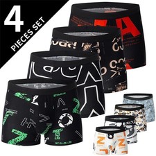 4 Pack Men Bamboo Boxer Shorts