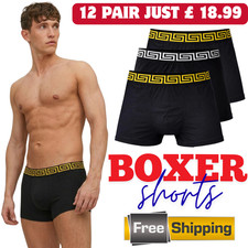 12 PACK 3,6 MENS BLACK BOXER
