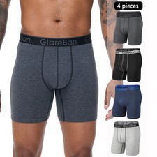 4x Mens Boxer Shorts Mid-Long
