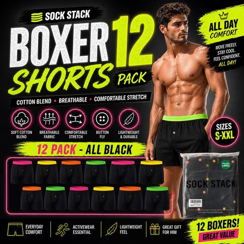 Pairs mens boxer shorts - 12,